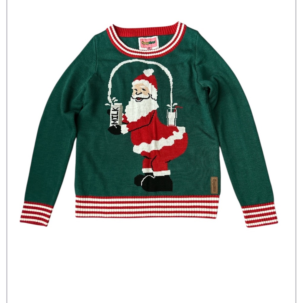 Tipsy Elves Festive Green and Red Sweater
